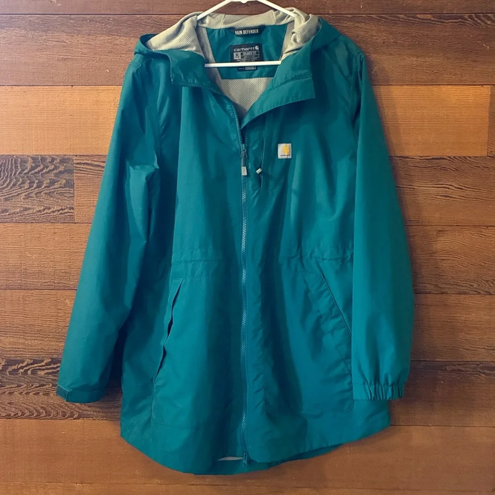 Carhartt Women's Teal Rain Defender Jacket - Picture 1 of 9